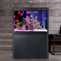 Aquarium sur pied de luxe en alliage d'aluminium pour poissons rouges, verre trempé – Petite/grande taille, design moderne intelligent, sans changement d'eau