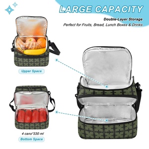 Sac isotherme personnalisé matelassé à carreaux, portable, réutilisable et recyclable pour le déjeuner scolaire - Product Image 5