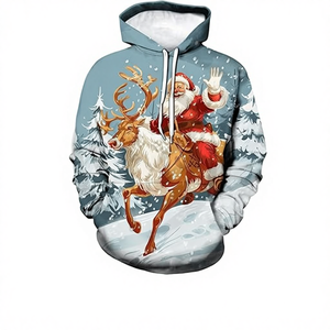 100% Cotton Fleece Solid Hooded <b>Christmas</b> <b>Hoodie</b> for <b>Men's</b> Oversized Fit Eco-Friendly & Quick Dry Winter Wear - Product Image 1