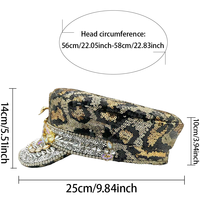 Chapeaux de Capitaine Personnalisés à Paillettes Noires et Dorées à Carreaux, avec Serpent en Strass et Pointes, pour Festivals, Soirées, Plage et Activités de Plein Air, Vente en Gros, MOQ 3