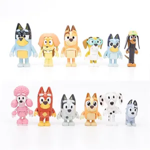 可動式ジョイントがセットされた人気のビンゴとブルースのミニアクションフィギュアBanditChilliMuffin Jack Rusty PVC Toys for Kids Gift