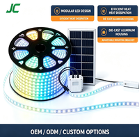 Bande lumineuse LED solaire d'extérieur, étanche IP65, flexible, avec piquet de fixation au sol, panneau solaire