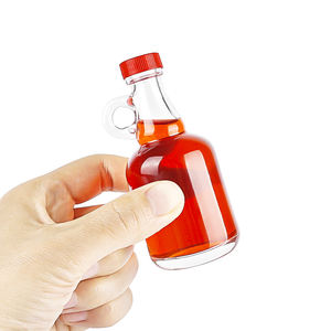 50ml 2oz Mini bouteille en verre de vin de spiritueux avec couvercle en métal et couvercle à poignée - Product Image 3