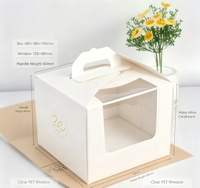 Boîte à gâteau portable avec base épaissie pour la pâtisserie et l'emballage, tailles 4 pouces/6 pouces/8 pouces, pour anniversaires