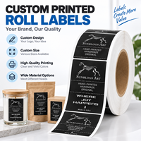 Étiquettes en rouleau imprimées sur mesure, autocollantes en BOPP blanc pour pots de bougies, sachets, boîtes et emballages de vente au détail