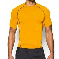 Chemise de compression pour hommes couche de base haut T-Shirt à manches longues équipement de sport collants de fitness pour la course à pied et l'entraînement sportif