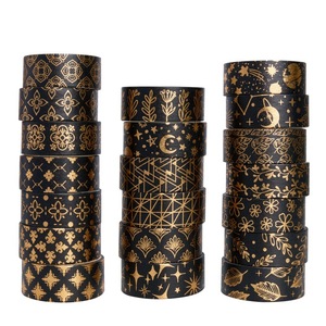 เทปวาชิลายทองคำดำ Foreign Trade Source ชุด 20 ม้วน ปั๊มร้อน ตกแต่งสมุดบันทึก DIY - Product Image 5