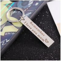 Sublimation Custom Gravur Laser Logo Blank Edelstahl Silber Rechteck Schlüssel bund