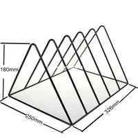 Support de rangement triangulaire en métal pour disques vinyles LP et platines