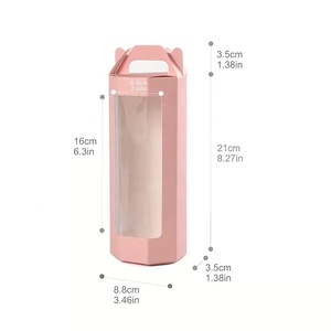 Bouquet di Fiori Singoli <span class=keywords><strong>Rosa</strong></span> con Manico, Scatola Regalo Ecologica Personalizzata, Laminazione Opaca UV, Confezione Esagonale per Rose, <span class=keywords><strong>Bomboniere</strong></span> Matrimoniali - Product Image 6