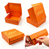 Boîte d'expédition pliable en carton ondulé avec bande adhésive personnalisée pour cosmétiques et bijoux en gros
