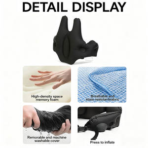 Bantal penopang pinggang bentuk U tiup, bantal memori portabel tahan air sabuk pinggang dapat dilepas dapat dicuci untuk nyeri punggung bawah - Product Image 5