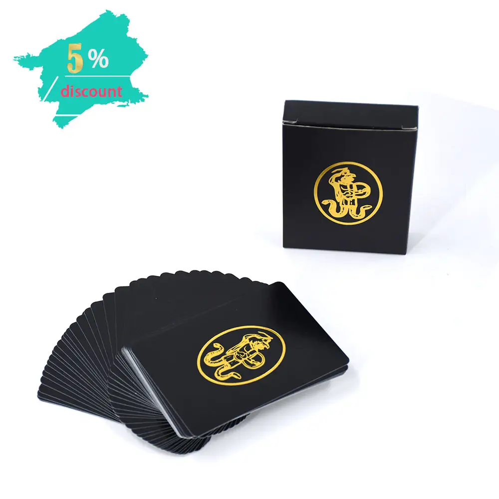 Benutzer definierte Großhandel Kunststoff wasserdichte vergoldete Folie Edge Poker Spielkarte