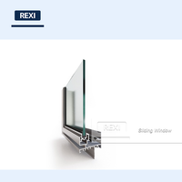Fenêtre coulissante verticale double vitrage en aluminium à rupture de pont thermique, faible émissivité, étanche et coupe-vent pour salon, balcon, chambre