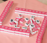 Set Mahjong Plastik Cetak Definisi Tinggi FACCUB Custom Modern Chibi Maruko-chan untuk Penggunaan di Rumah & Ruang Permainan