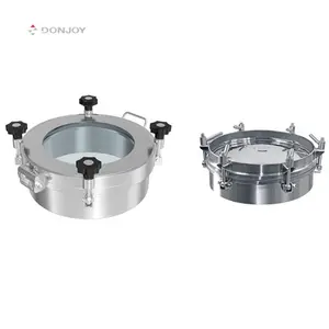 DONJOY SS304 and SS316L stainless steel sanitary pressure manhole cover with Union sight glass