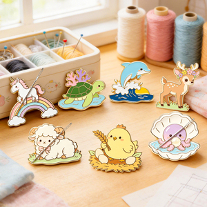 Aiguilleur magnétique Kawaii en forme d'animal, épingle en émail Kawaii pour le point de croix, accessoire de couture, aimant puissant pour éviter la perte d'aiguilles - Product Image 4