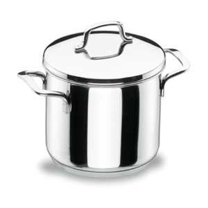 Pentola per zuppa in acciaio inossidabile con coperchio da 8 litri per preparare brodo e zuppe - Product Image 1