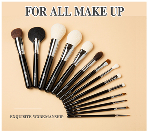 Ensemble de pinceaux de maquillage personnalisés de haute qualité, manche en bois, eyeliner, pinceau à sourcils, poils synthétiques, lèvres, angle d'oeil, outils cosmétiques EMF - Product Image 3