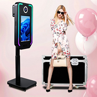 Cabina de Fotos Instantánea Novedosa con Accesorios para Bodas, Pantalla Táctil de 21.5 Pulgadas, Cámara DSLR para Selfies, Soporte para Fotomatón