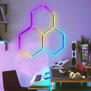 Luces de panal de rejilla hexagonal RGB comercial HanYin para tienda de detalles de automóviles y luces de garaje RGB de peluquero - Product Image 6