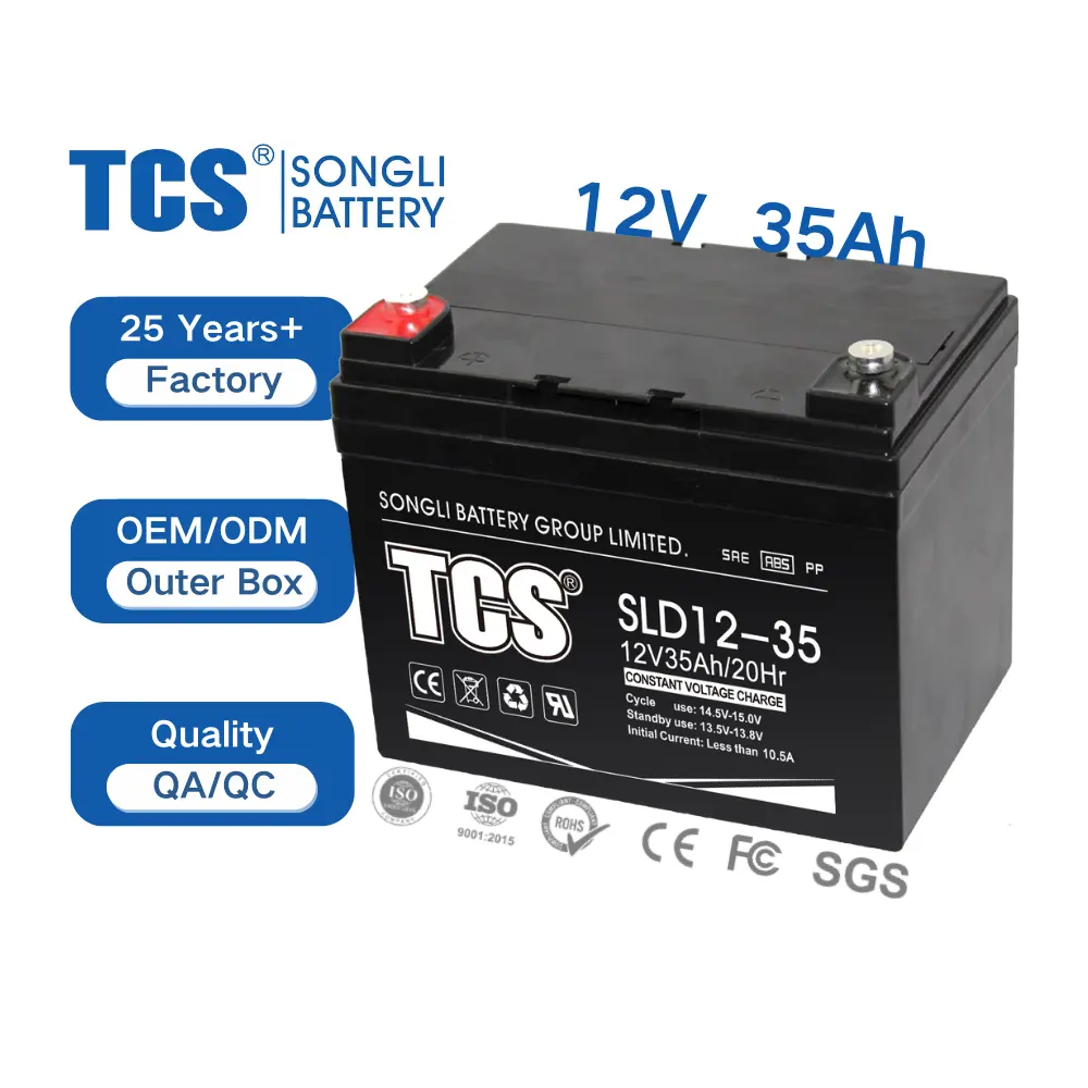 TCS tùy chỉnh SLD12-35 12V 35Ah năng lượng mặt trời AGM khô chu kỳ sâu pin axit chì giá cho xe điện