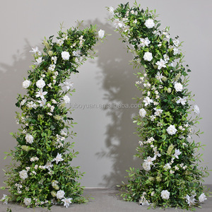 Lujo azul blanco boda arco decoración círculo flor Artificial fila guirnalda para eventos de fondo fiesta decoración cuerno arco diseño - Product Image 2