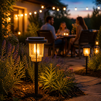 Lampe solaire à piquet de jardin avec ampoule Edison 2700K blanc chaud, lampe de chemin extérieure à allumage et extinction automatiques pour pelouse, cour, patio