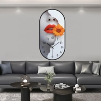 Horloge murale silencieuse en plastique abstrait moderne et simple, horloge décorative à quartz sans tic-tac, décoration murale attrayante pour l'art mural intérieur