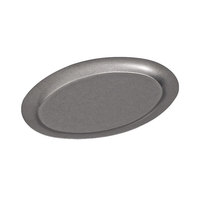 Plat de service ovale plat en acier inoxydable 304 de style rétro, luxe léger et vintage, pour barbecue, hot pot et restaurants