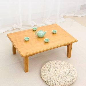 Minimalist <b>Bamboo</b> Folding Coffee <b>Table</b> 60x40x27 Cm For Home Use Tatami Style - Product Image 1