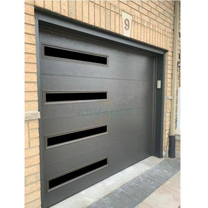 Americana moderna 16x8 <span class=keywords><strong>doppia</strong></span> aletta in metallo sezionale porta del Garage isolata 16x8 in acciaio nero basculante porta scorrevole verticale - Product Image 4