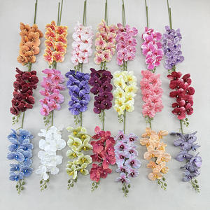 9 Cabezas de <span class=keywords><strong>Flores</strong></span> de Cymbidium de Látex 3D de Tacto Real, Orquídea Artificial, Flor de Cymbidium Phalaenopsis - Product Image 1