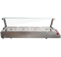 Machines chauffe-plats pour buffet, 4 bacs, bain-marie électrique de table avec verre pour restaurant