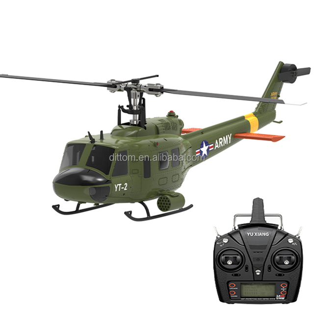Bell Huey UH-1 1/34 2.4G Brushless RC Flybarless Helicopter 3D 6CH 6-Axis Gyro Flying Helicopter Model