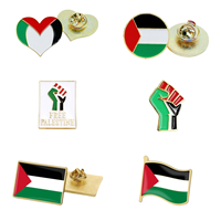Broche en métal en gros à bas prix en stock, épinglette émaillée drapeau national Palestine Liban pour la paix et l'amour
