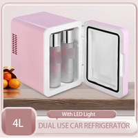 Portable voiture réfrigérateur 4L Mini miroir LED réfrigérateur maquillage cosmétiques réfrigérateur refroidissement plus chaud