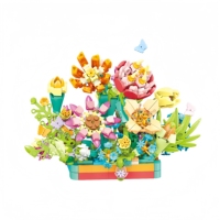 XINGLE Colección Botánica, Set Educativo de Bloques de Construcción de Plástico ABS 12 en 1, Plantas Suculentas en Maceta, Escala 1:48, Unisex