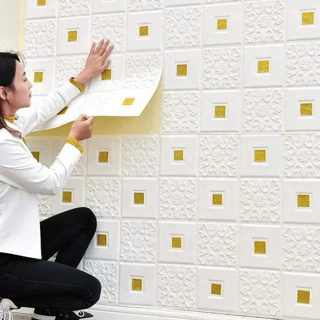 Modern Design 3D Wall Sticker Foam Self Adhesive Wall Paper 3D Soft Brick PE Foam Wallpapers for home decoration
