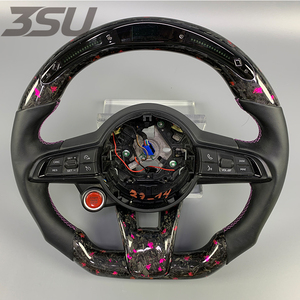 Volante in Fibra di Carbonio e Pelle Stile Sportivo per <span class=keywords><strong>Alfa</strong></span> <span class=keywords><strong>Romeo</strong></span> <span class=keywords><strong>Stelvio</strong></span> Ti 2019, Stile Universale per Interni Auto - Product Image 1