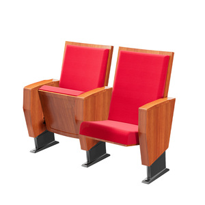 เก้าอี้หอประชุม Ausnutria รุ่น JH-810 หุ้มเบาะสีแดง โครงไม้ เฟอร์นิเจอร์โรงละคร - Product Image 1