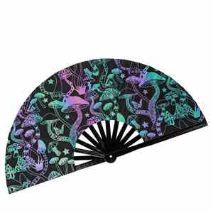 Éventail Holographique pour Soirées - Grand Éventail Pliant pour Festivals et Tenues - Éventail Réfléchissant Arc-en-ciel pour Femmes - Product Image 1