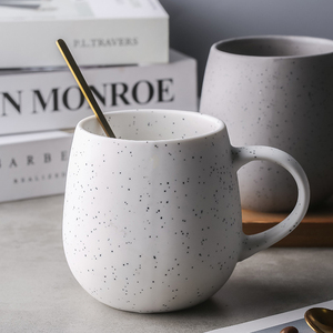 Custom logo <b>Ceramic</b> Matte Coffee Mug Round Ball Shape <b>Ceramic</b> <b>Cup</b> Porcelain Speckled Mug - Product Image 2