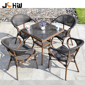 Moderno ristorante terrazza mobili in Rattan alluminio francese bistrot tavolo <span class=keywords><strong>da</strong></span> pranzo e <span class=keywords><strong>sedie</strong></span> <span class=keywords><strong>da</strong></span> <span class=keywords><strong>giardino</strong></span> all'aperto sedia - Product Image 6