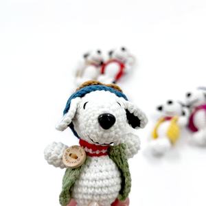 Creative Cartoon Handmade Knitted Doll Yarn Crochet Pendant <strong>Snoopy</strong> Super Cute Anime Handmade Ornament Finished Product - Product Image 5