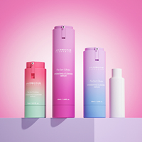 Flacons de voyage uniques, colorés, ronds, rechargeables, à double paroi, avec pompe sans air, 15, 30, 50 ml, pour lotion, sérum, crème cosmétique pour le visage