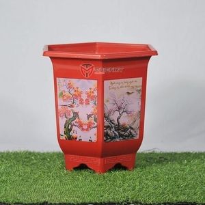 Pot hexagonal haut - Plastique PP durable et écologique - Jardinière pour l'extérieur, la maison et le jardin - Product Image 2