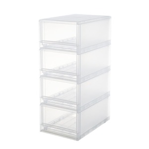 Drawer Type <b>Shoe</b> Storage <b>Box</b> Transparent Dustproof Organizer For Dormitory Home Use Overlay Design Rectangle Shape - Product Image 5