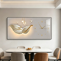Reloj de Pared Decorativo de Cuarzo Analógico Rectangular con Acabado Brillante de Lujo, con Agujas y Marco, para Sala de Estar/Comedor