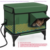 Lit chauffant électrique pour chat, abri pliable pour chat d'extérieur avec thermostat, maison pour animaux de compagnie imperméable et chaude pour chatons, cage portable pour chat